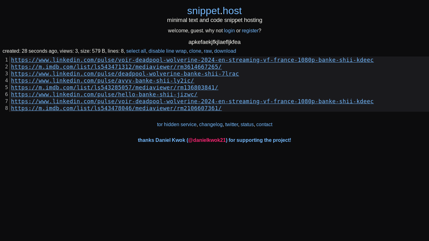 the desktop screenshot of snippet.host