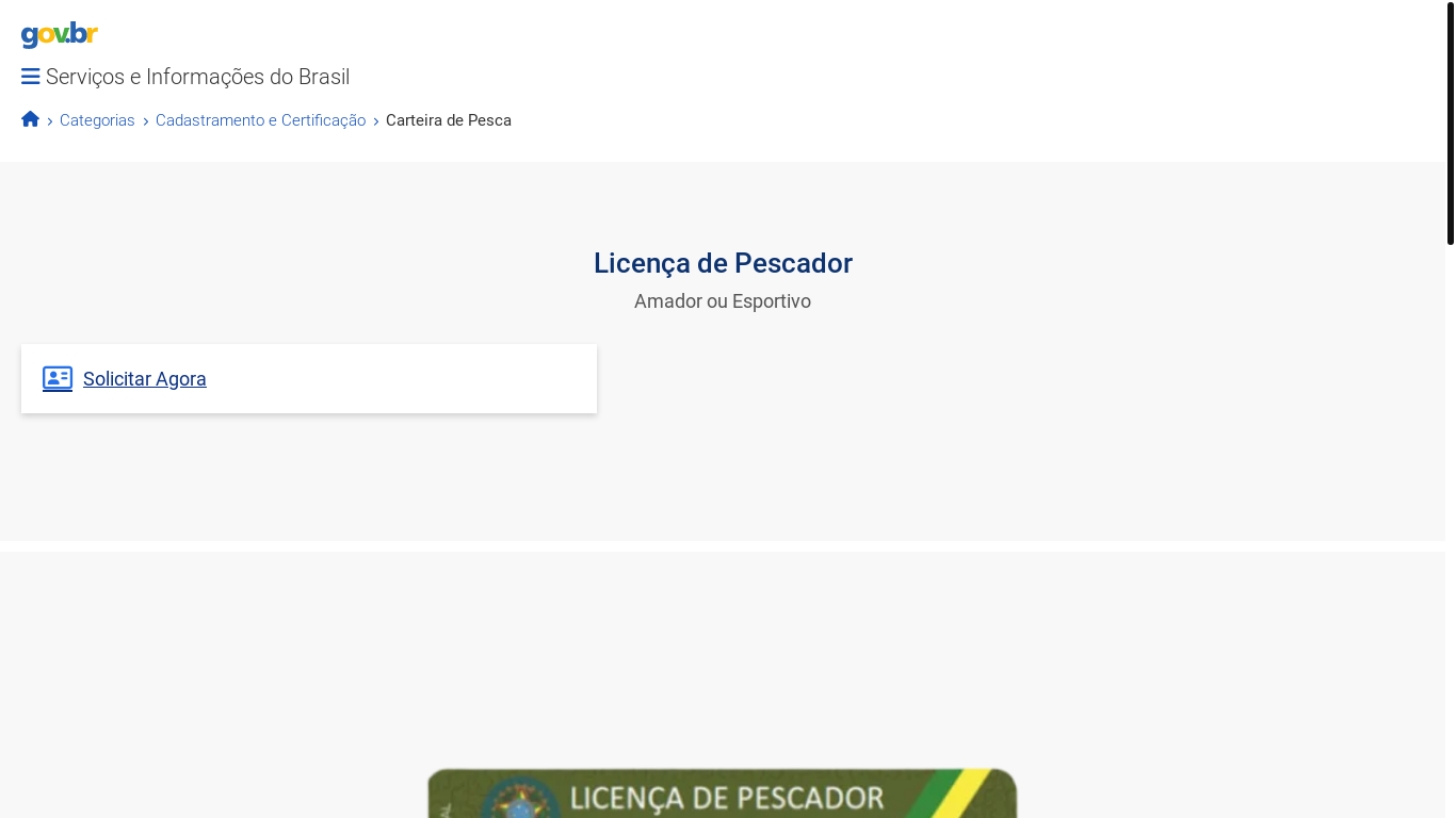 the desktop screenshot of carteirinhapescador.site