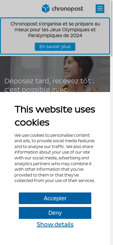 the mobile screenshot of www.chronopost.fr
