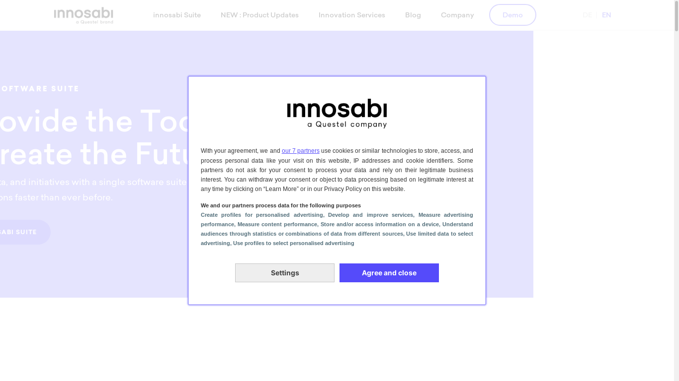 the desktop screenshot of innosabi.com
