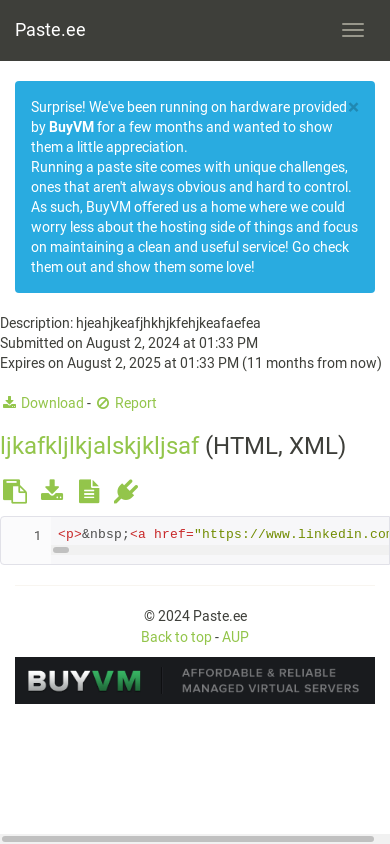 the mobile screenshot of paste.ee