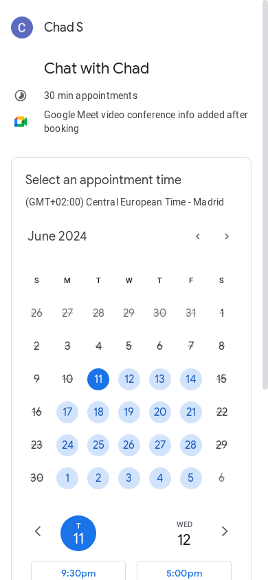 the mobile screenshot of calendar.google.com