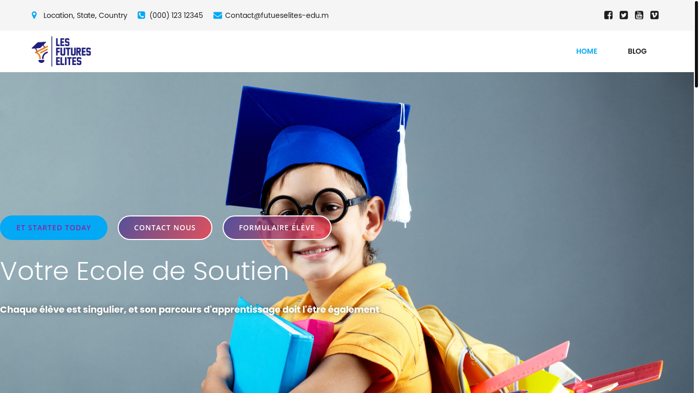 the desktop screenshot of www.futureselites-edu.ma