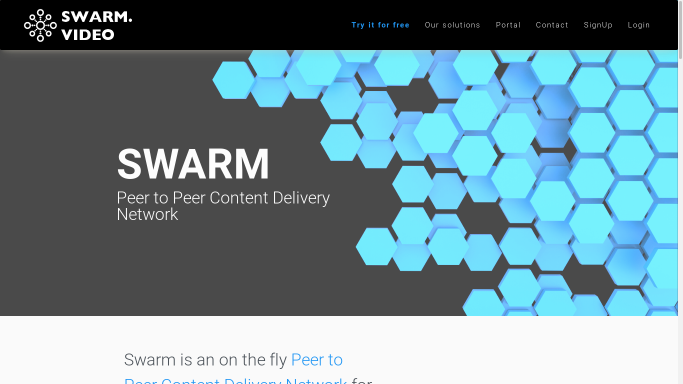 the desktop screenshot of swarm.video