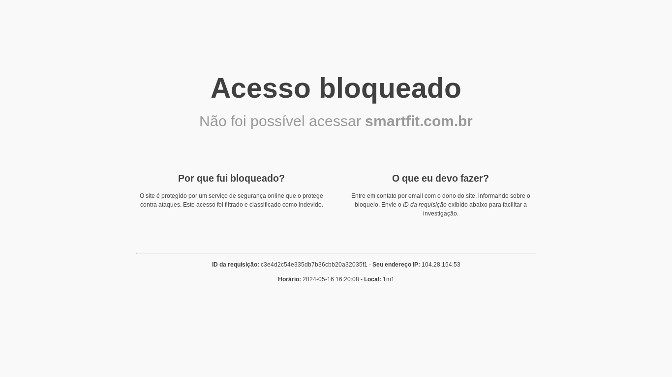 the desktop screenshot of smartfit.com.br