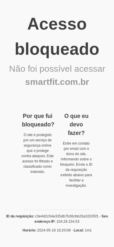 the mobile screenshot of smartfit.com.br