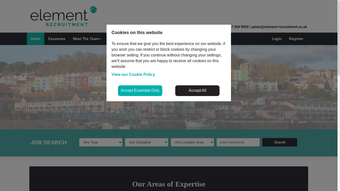 the desktop screenshot of www.element-recruitment.co.uk