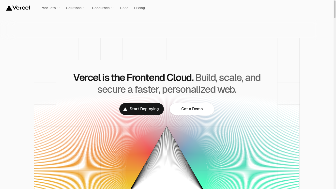 the desktop screenshot of vercel.com