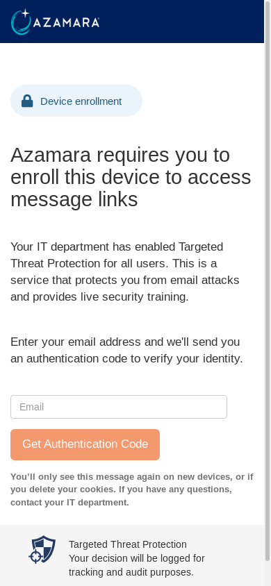 the mobile screenshot of security-usb.mimecast.com