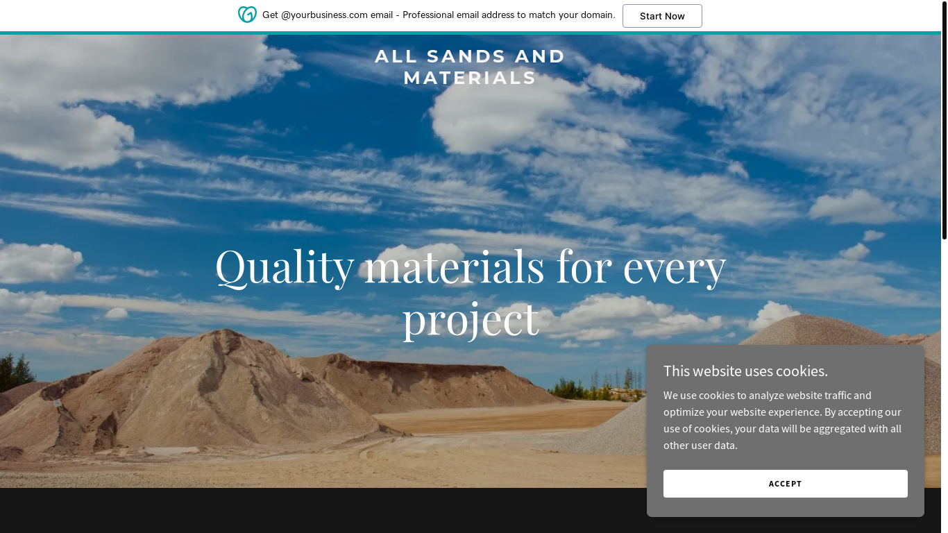 the desktop screenshot of allsandsandmaterials.com