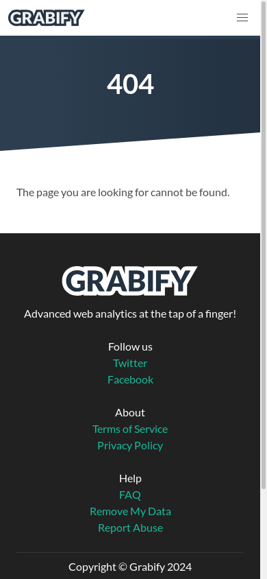 the mobile screenshot of grabify.link