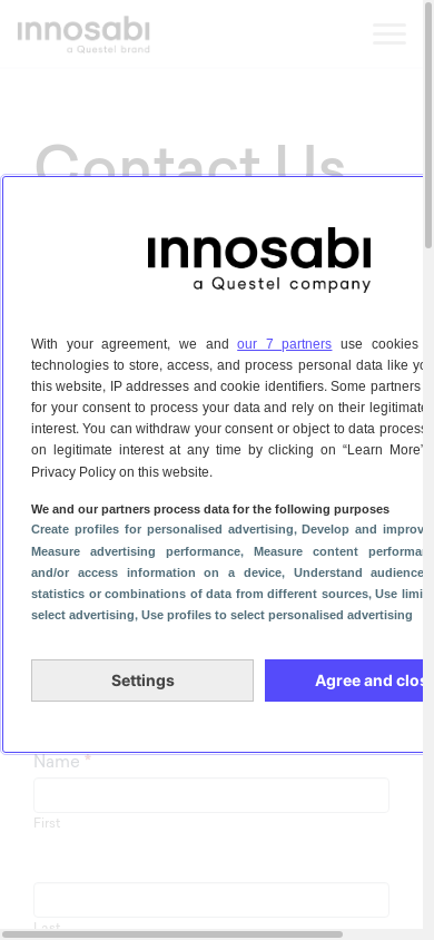 the mobile screenshot of innosabi.com