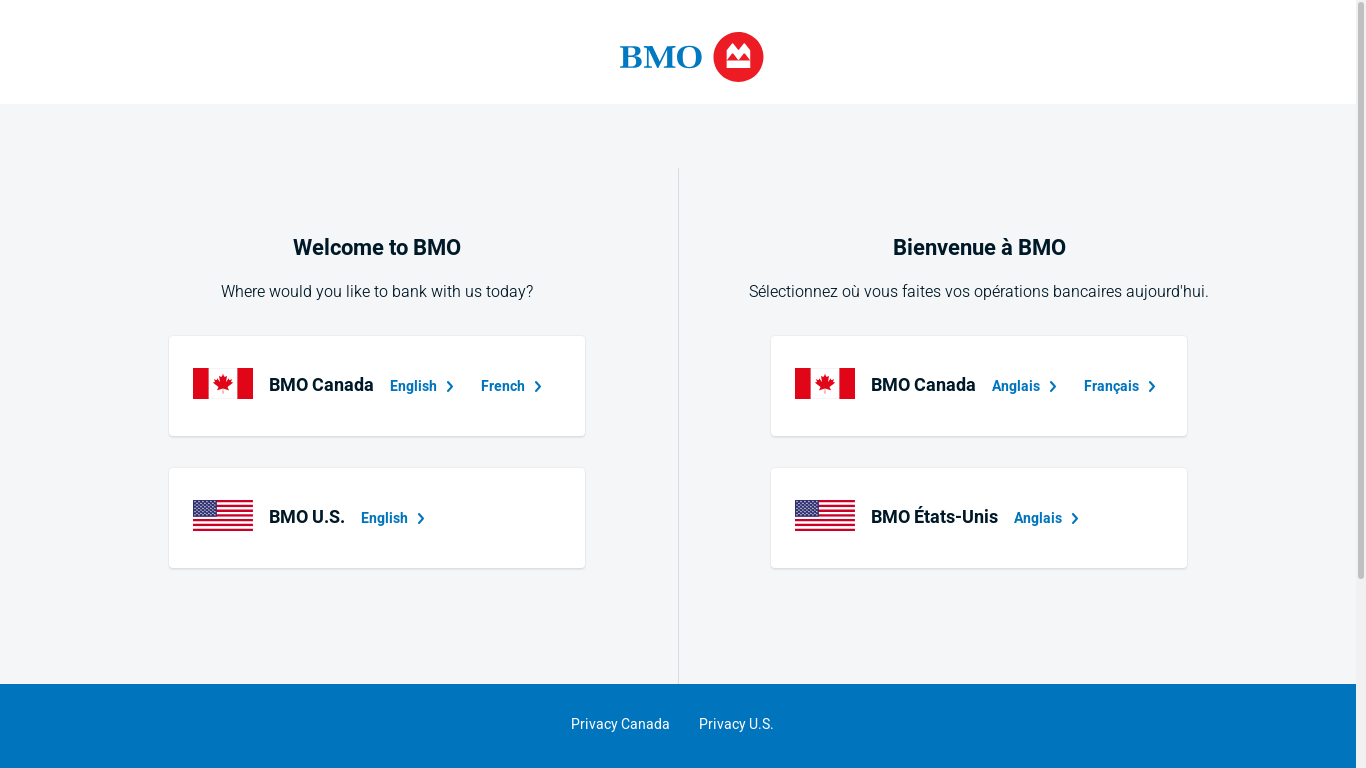 the desktop screenshot of www.bmo.com