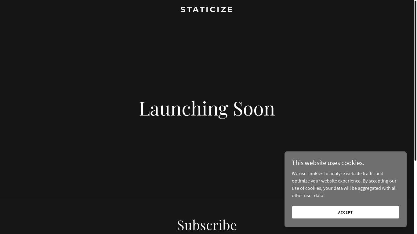 the desktop screenshot of staticize.co