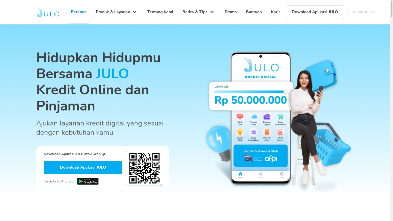 the desktop screenshot of julo.co.id