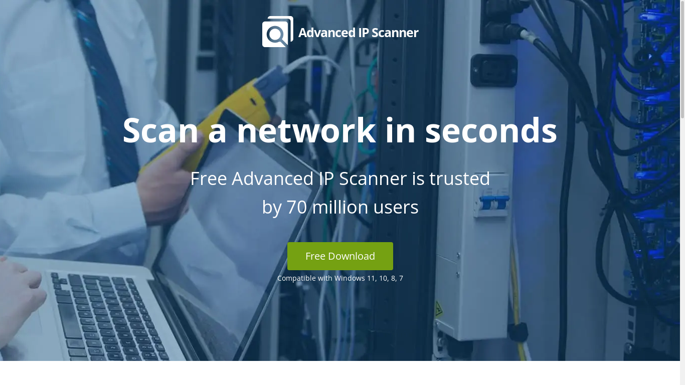 the desktop screenshot of adlvanced-ip-scanner.com
