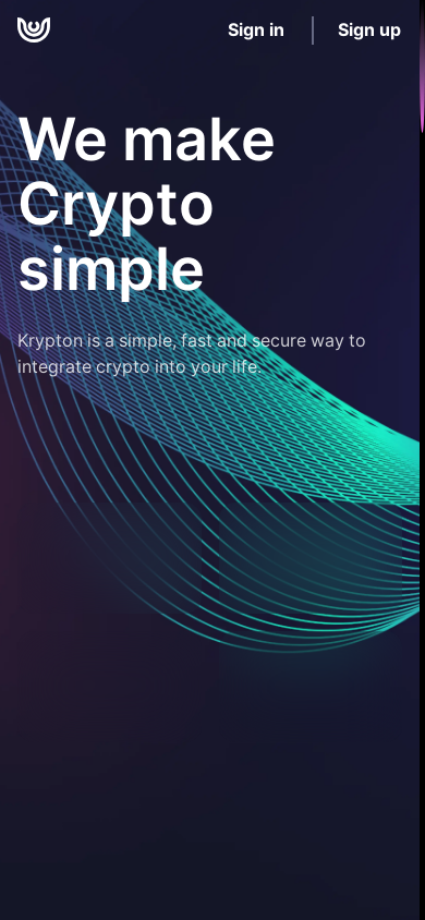 the mobile screenshot of krypton.sx