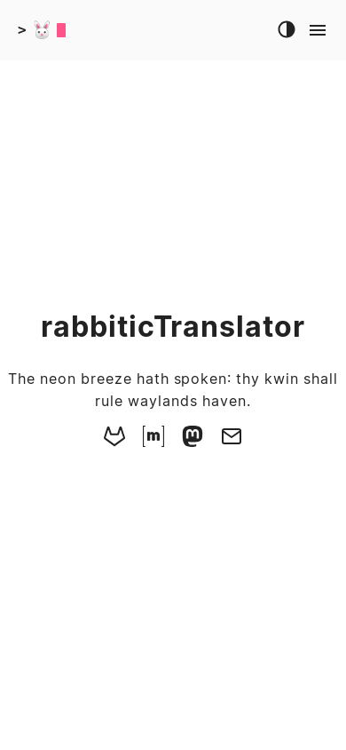 the mobile screenshot of rabbitictranslator.com