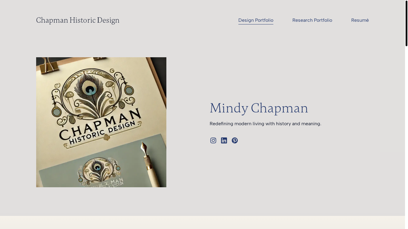 the desktop screenshot of chapmanhistoricdesign.com