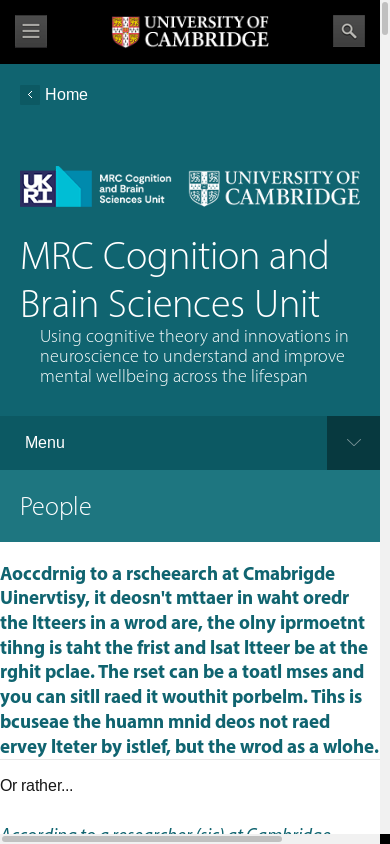 the mobile screenshot of www.mrc-cbu.cam.ac.uk