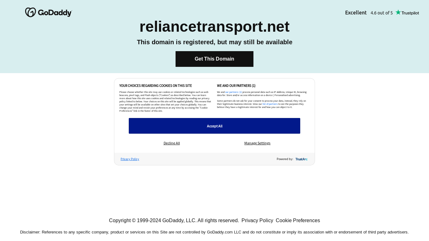 the desktop screenshot of reliancetransport.net