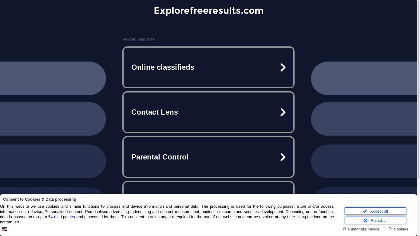 the desktop screenshot of www.explorefreeresults.com