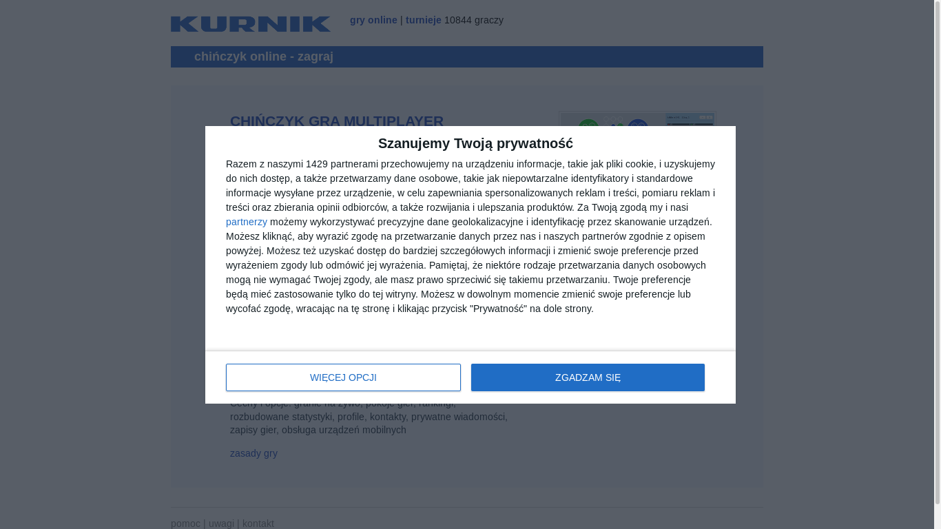 the desktop screenshot of www.kurnik.pl