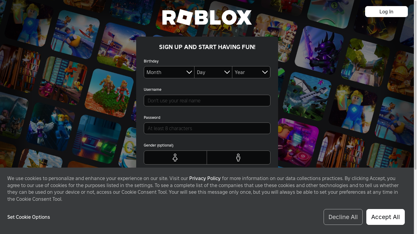 the desktop screenshot of www.roblox.com