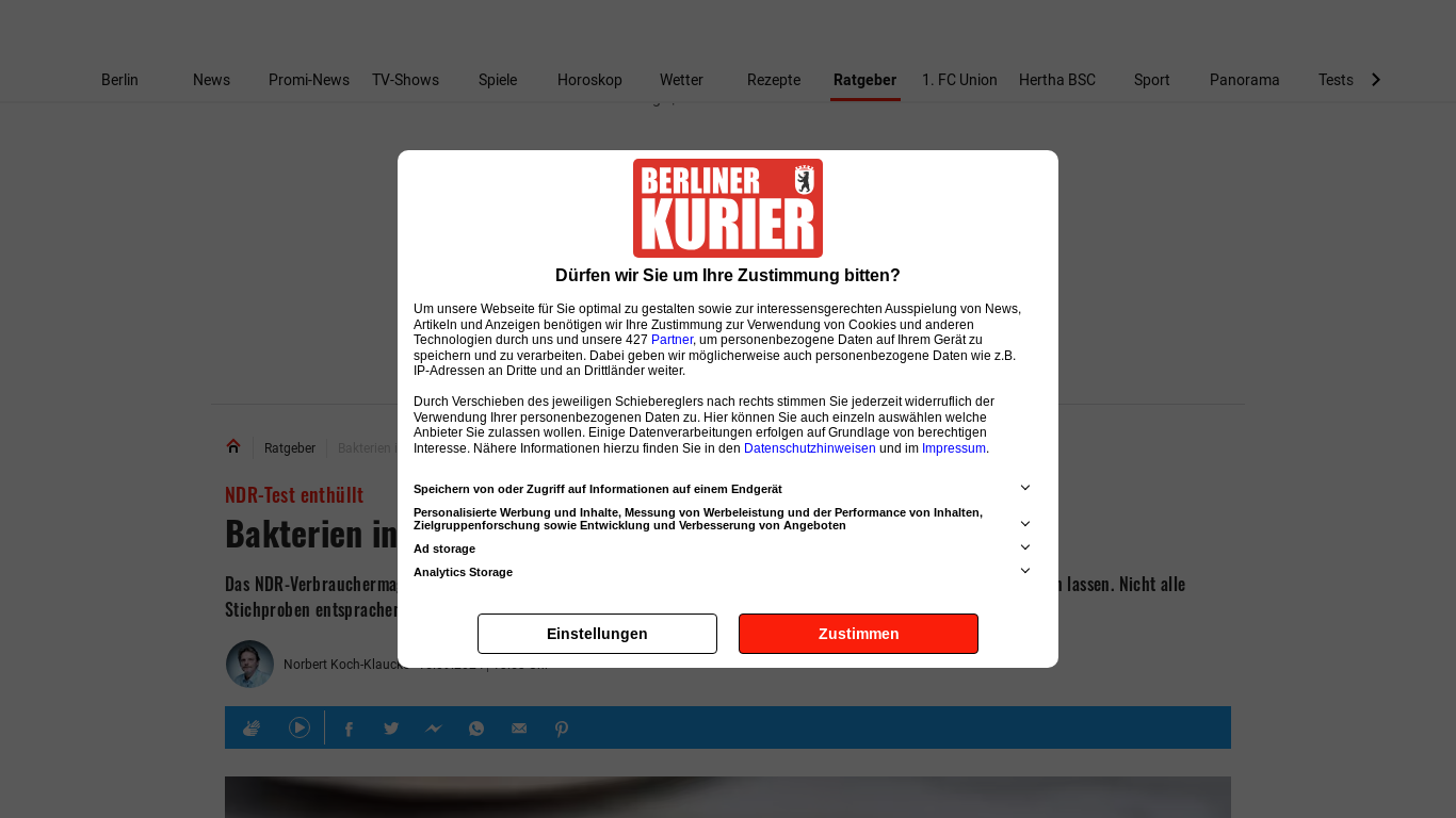 the desktop screenshot of www.berliner-kurier.de