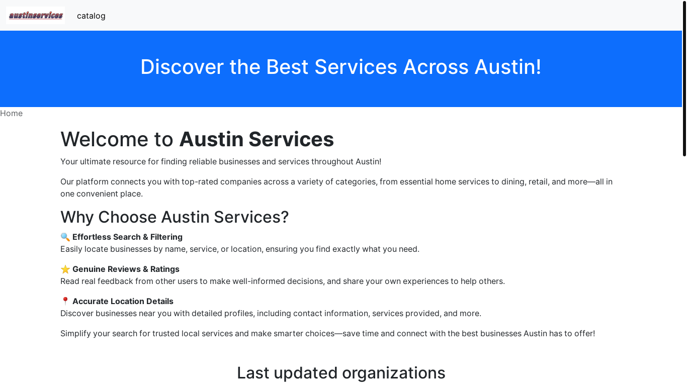 the desktop screenshot of austinservices.online