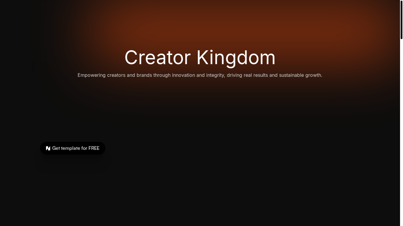 the desktop screenshot of www.creatorkingdom.xyz