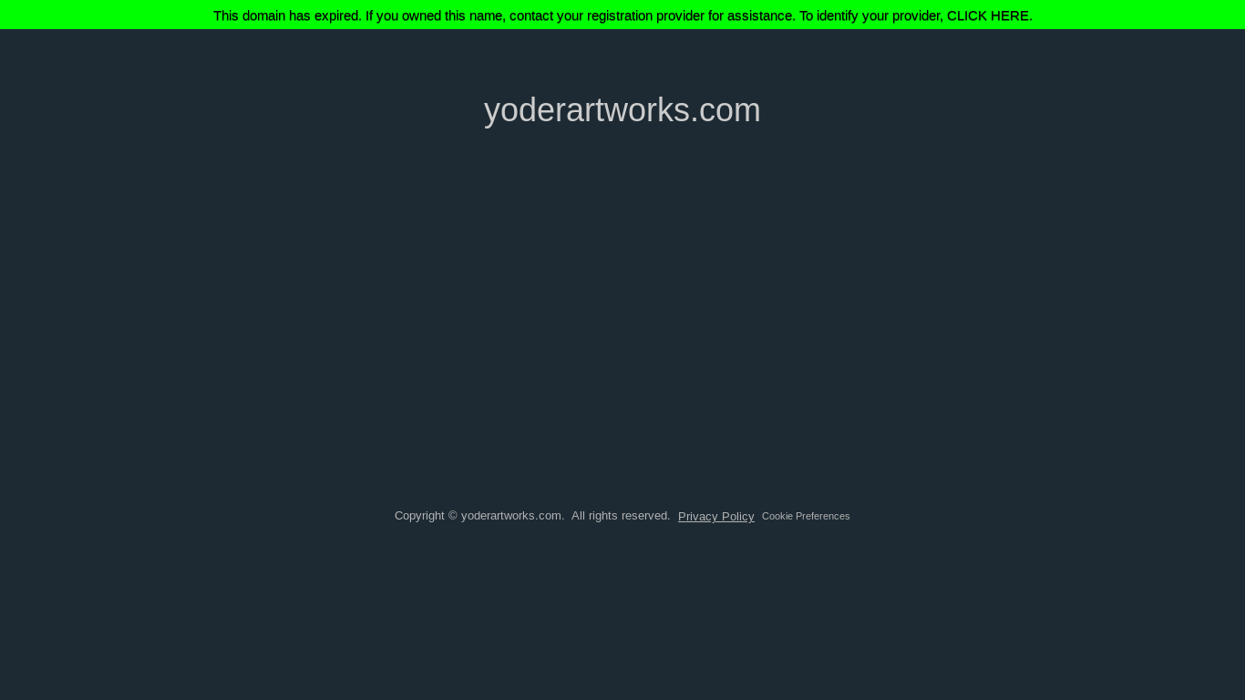 the desktop screenshot of yoderartworks.com